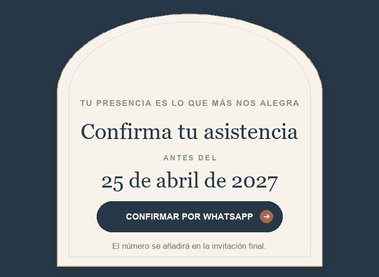 Confirma tu asistencia antes del 25 de abril de 2027.